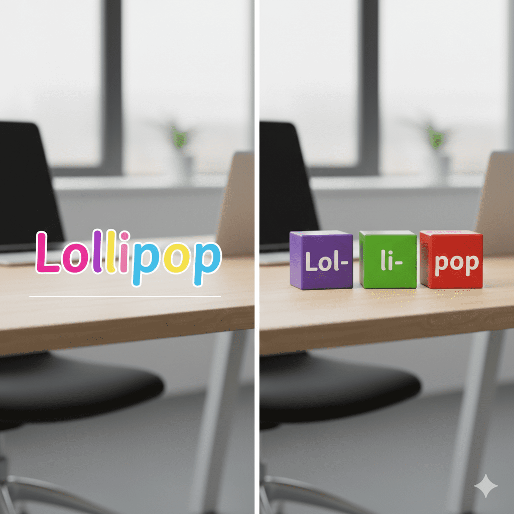 A person typing on a laptop with digital bubbles labeled Grammar, SEO, and Ideas floating around the screen.