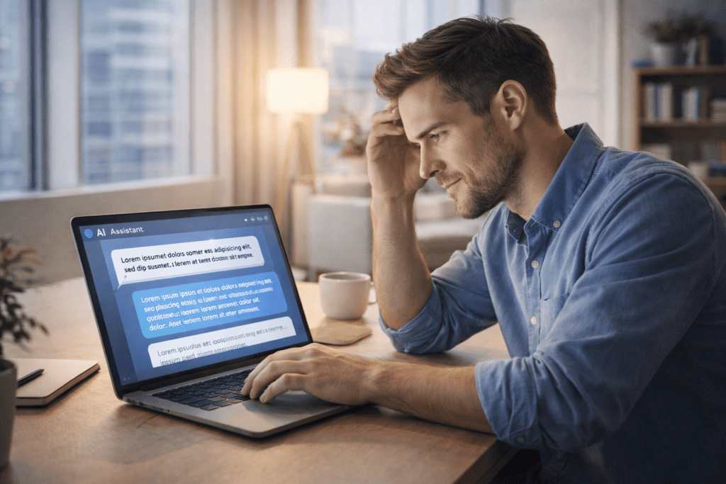Beginner using AI chat to learn how to write blog posts with AI