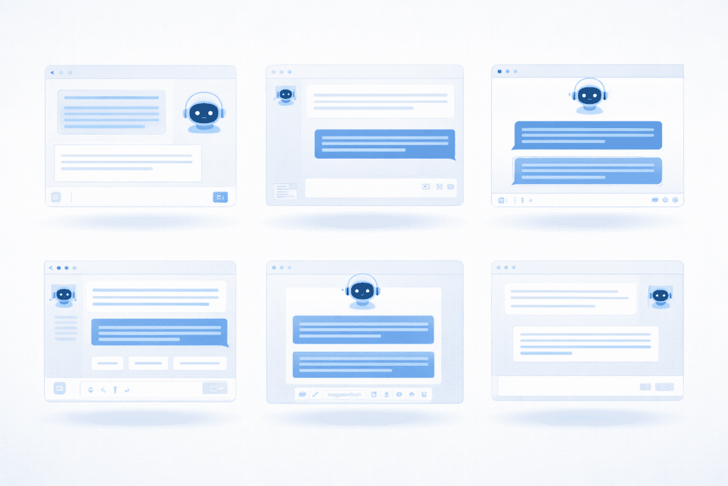 Different AI chatbot interfaces used for writing and editing content