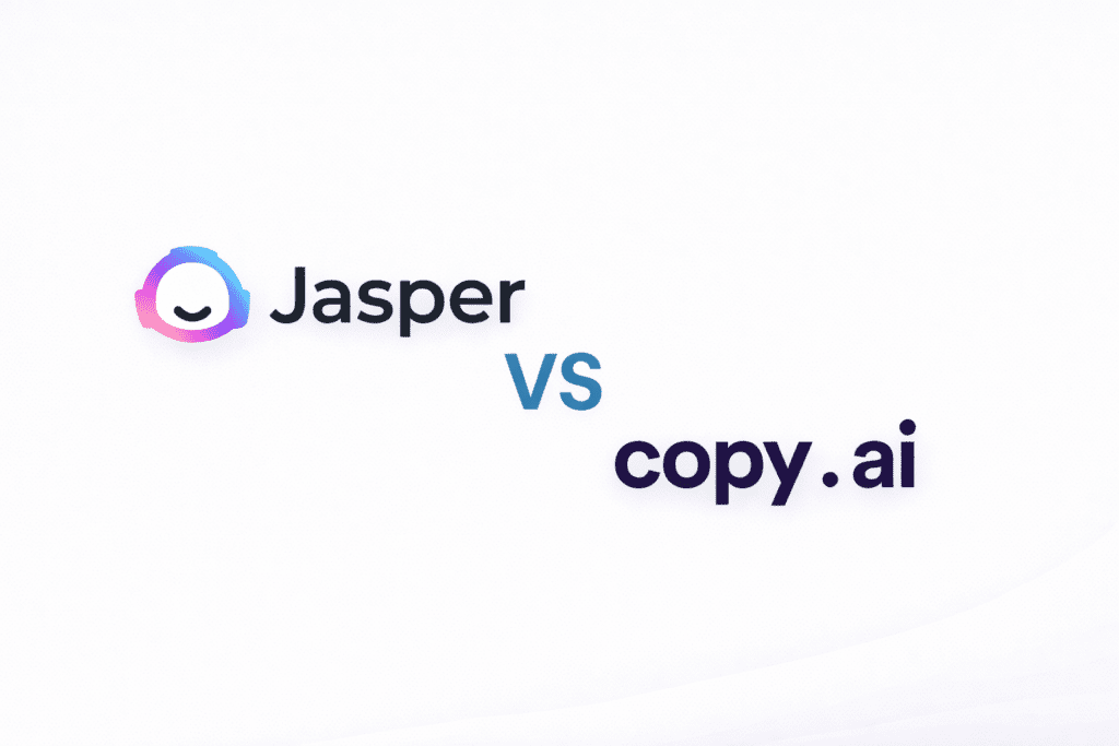 Copy.ai vs Jasper AI comparison showing two AI writing platforms