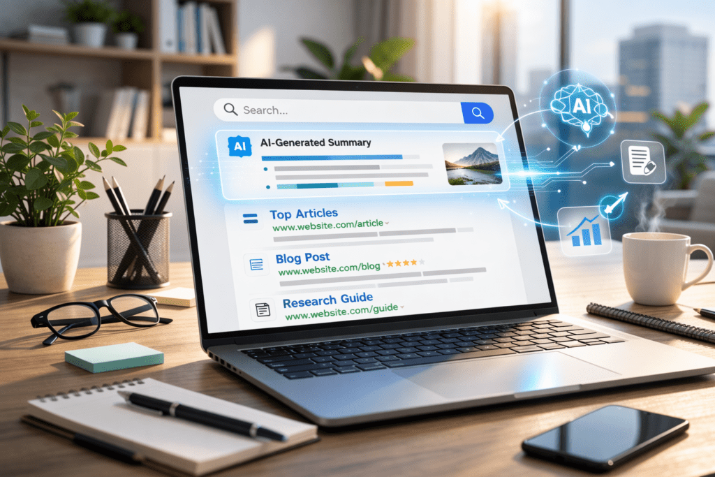 AI generated search results preview in Are AI Writing Tools Safe for SEO article