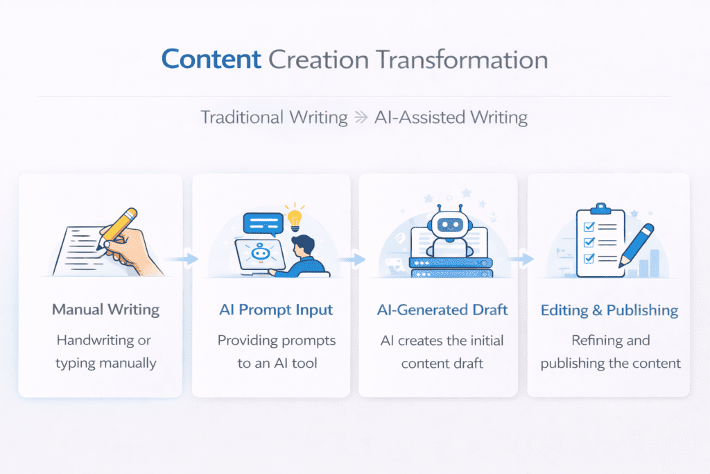 Content creation transformation workflow explained in what is Copy.ai guide