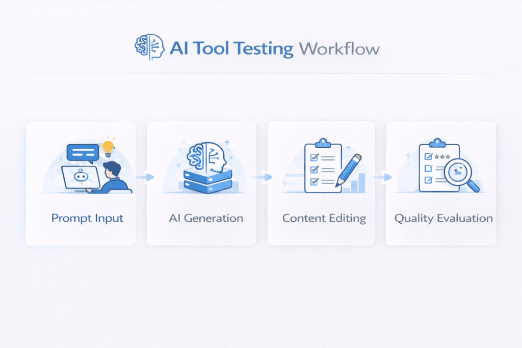 AI tool testing workflow used in copy.ai vs jasper comparison guide