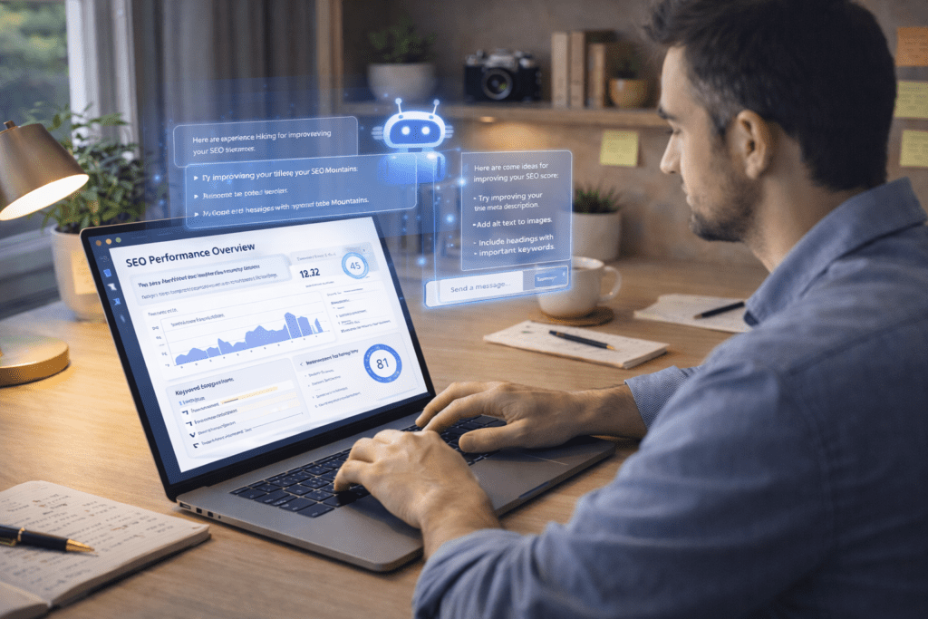 AI giving SEO suggestions in Are AI Writing Tools Safe for SEO breakdown