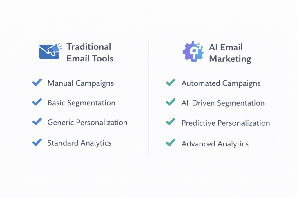 AI tools for email marketing compared with traditional email marketing tools