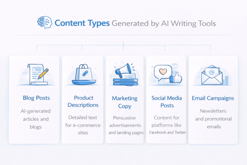 Content types generated using AI writing tools explained in what is Copy.ai guide