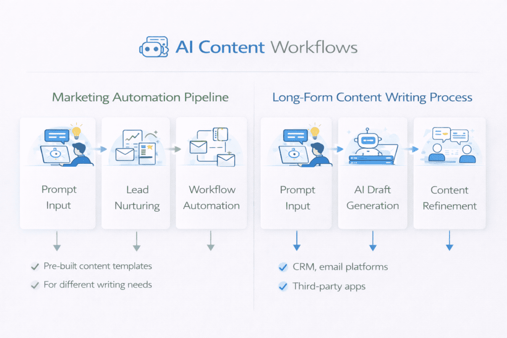marketer evaluating copy.ai vs jasper AI tools on laptop
