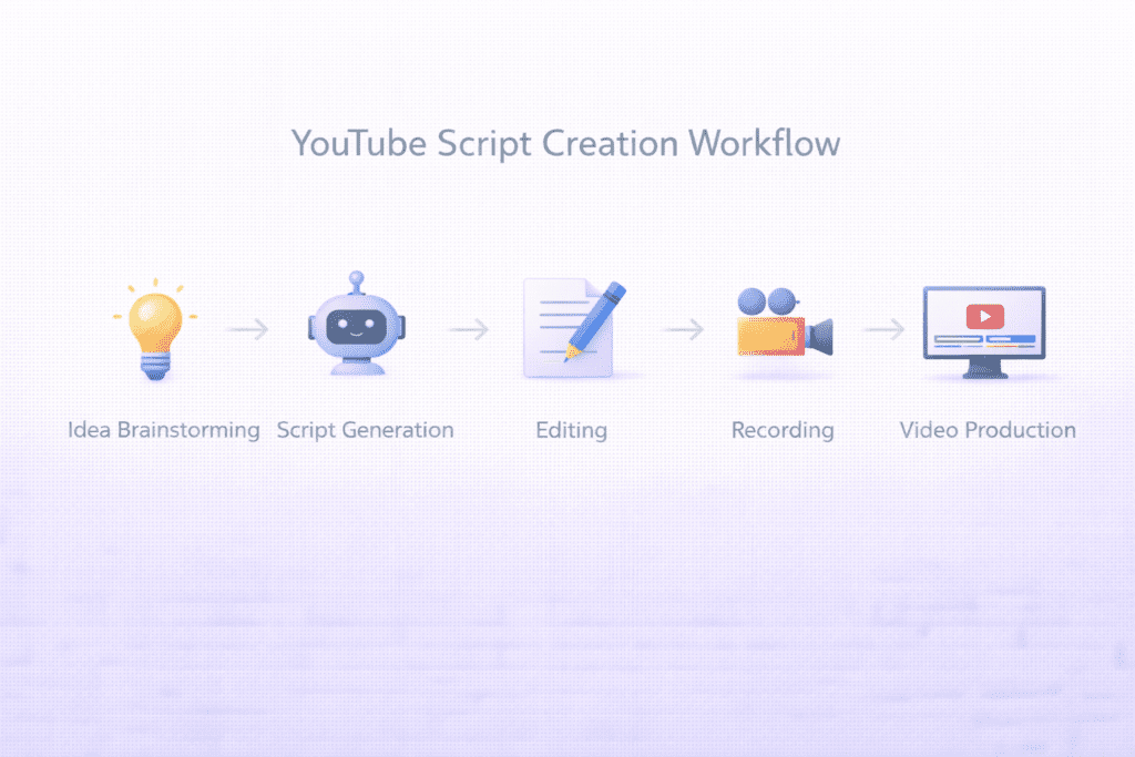 Content creator reviewing YouTube script written with ai tools for youtube scripts