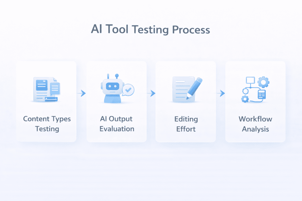 Jasper AI vs Writesonic testing process including content testing evaluation editing and workflow analysis