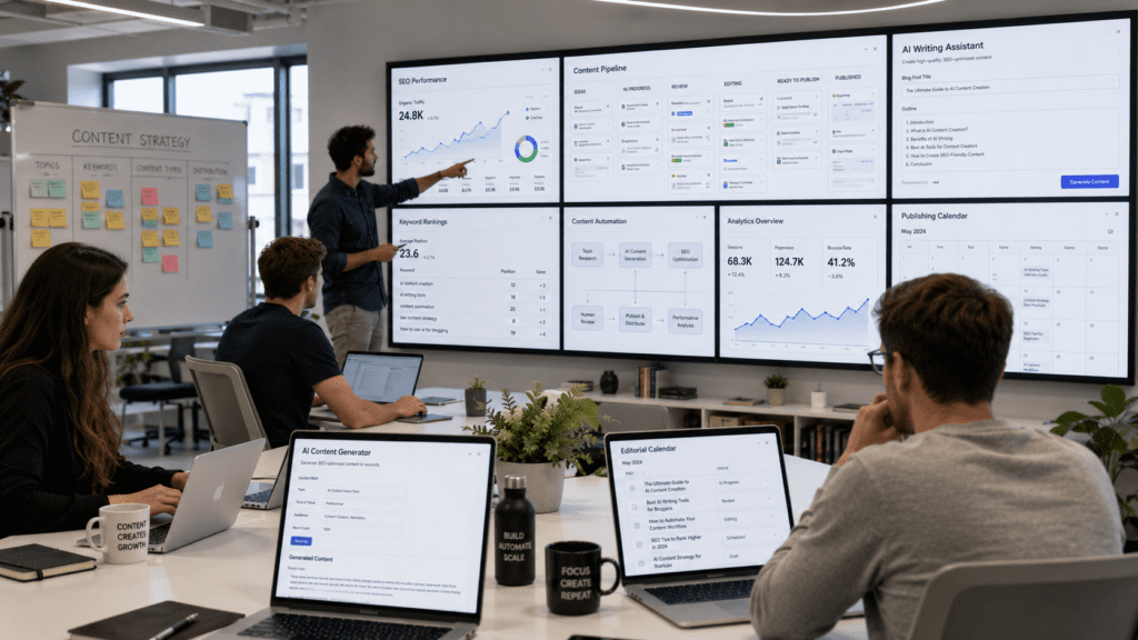 AI Content Pipeline for Agencies using AI writing workflows analytics dashboards and content production systems
