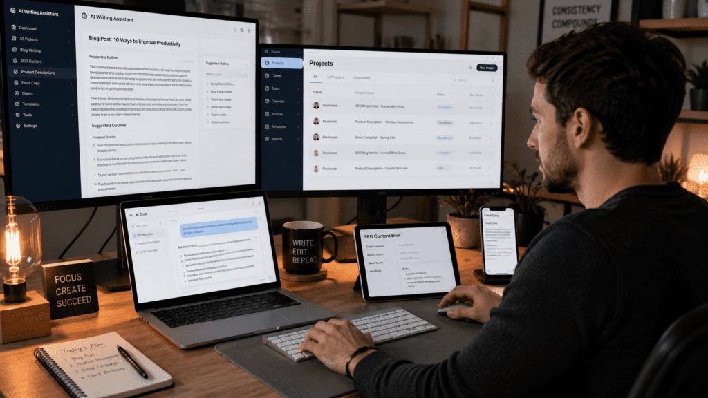How to Make Money with AI Writing Tools using SEO content briefs client projects and AI writing dashboards