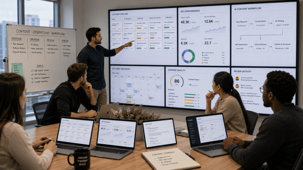 AI Content Pipeline for Agencies using keyword research SEO optimization publishing and affiliate workflows
