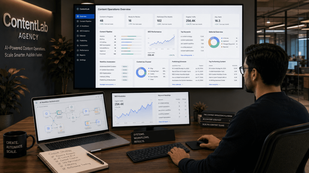AI Content Pipeline for Agencies using automation dashboards AI workflows analytics and scalable content systems