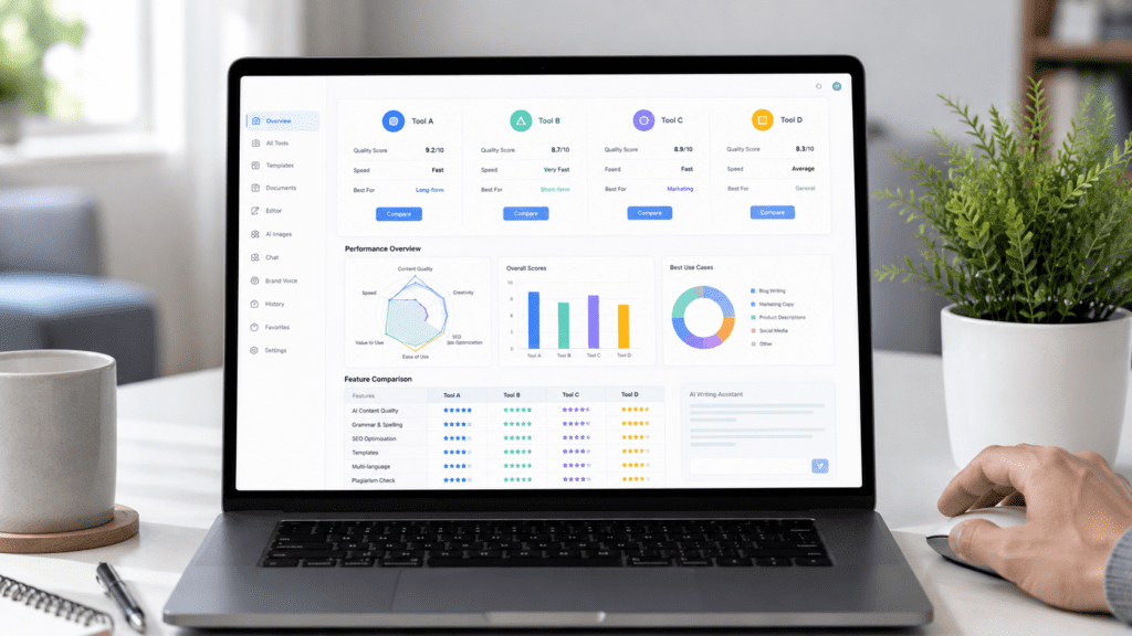 Best Writesonic Alternatives AI Writing Tool Comparison Dashboard