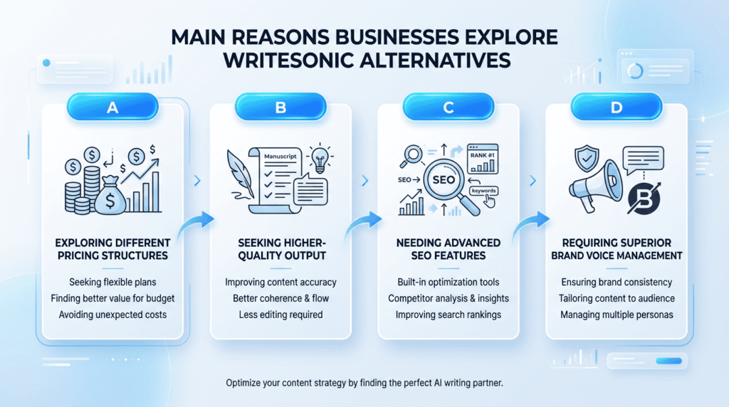 Top Reasons Businesses Choose Writesonic Alternatives