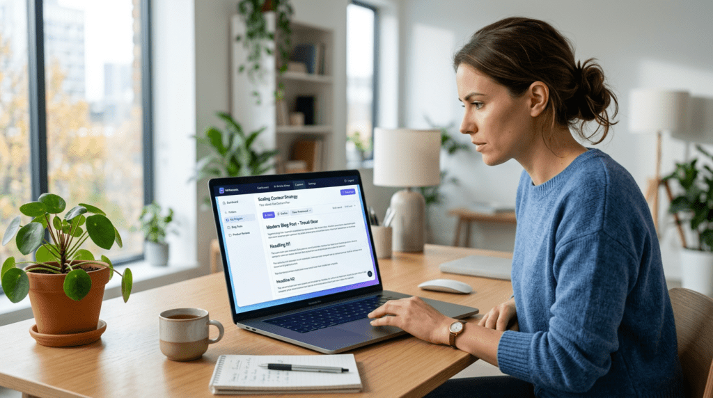 A niche site builder using Writesonic for Bloggers to efficiently scale content and manage multiple articles.